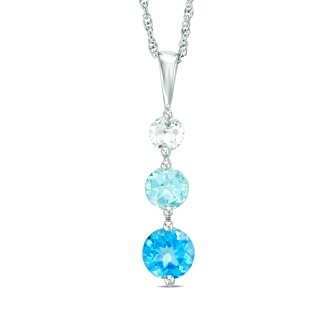 Blue and White Topaz Necklace